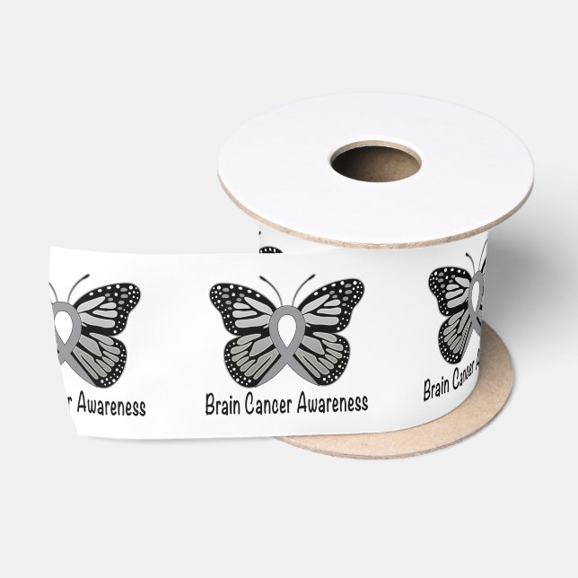 Hirntumor-Bewusstseins-Schmetterling von Hoffnung Satinband (Spule)