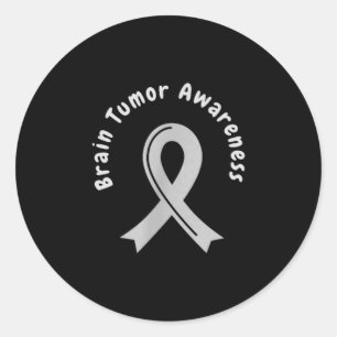 Hirntumor-Bewusstseinsband im Mai tragen wir grau Runder Aufkleber