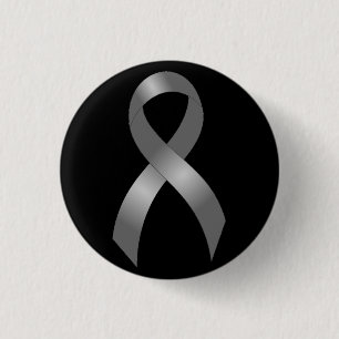 Hirntumor Diabetes Grauband Button
