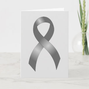 Hirntumor Diabetes Graue Schleife Dankeskarte