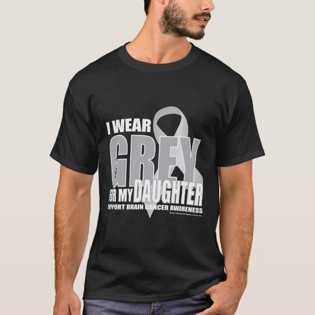Hirntumor-Grau für Tochter T-Shirt (Vorderseite)