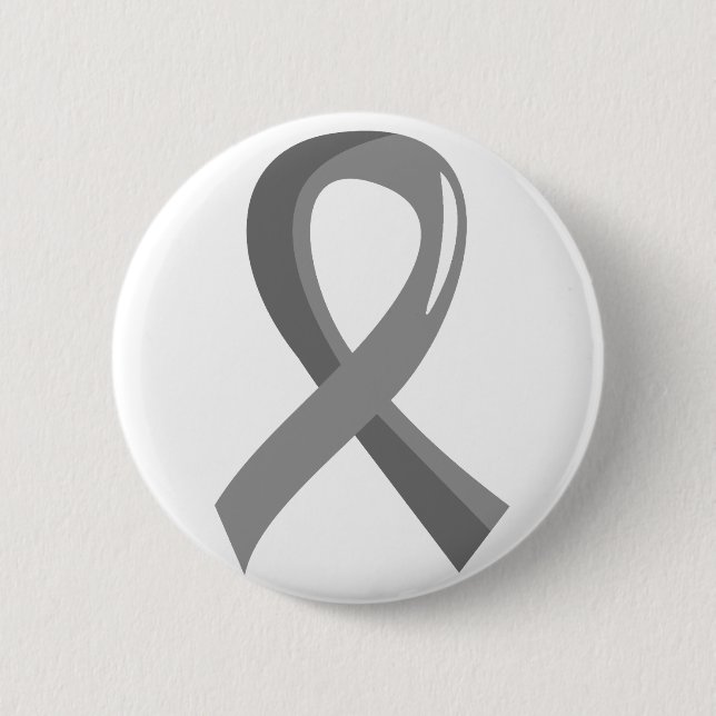 Hirntumor-graues Band 3 Button (Vorderseite)