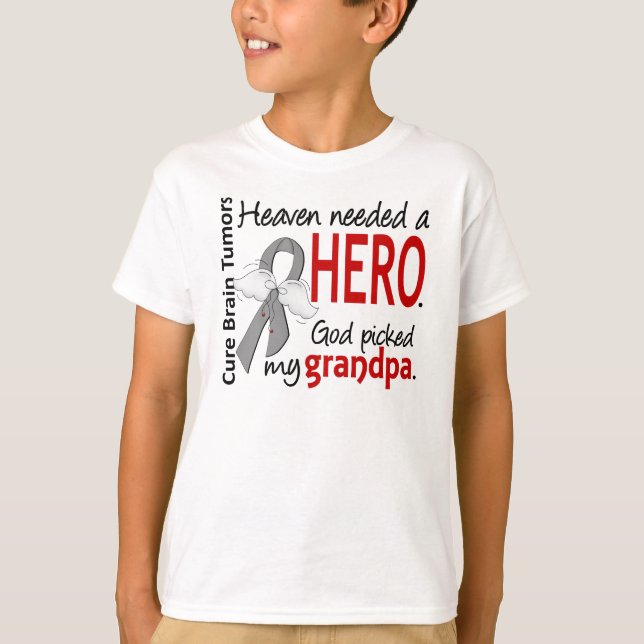 Hirntumor-Himmel benötigte einen Held-Großvater T-Shirt (Vorderseite)