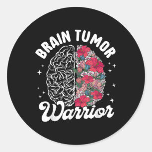 Hirntumor-Krieger-Gehirn Tumorbewusstsein Gehirn C Runder Aufkleber