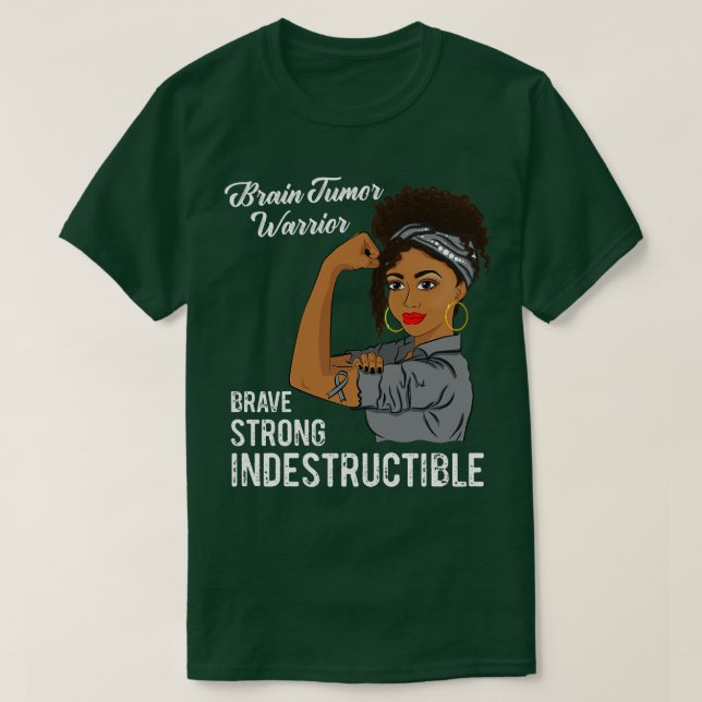 Hirntumor Krieger unstrukturierbare Überlebende Aw T-Shirt (Design vorne)