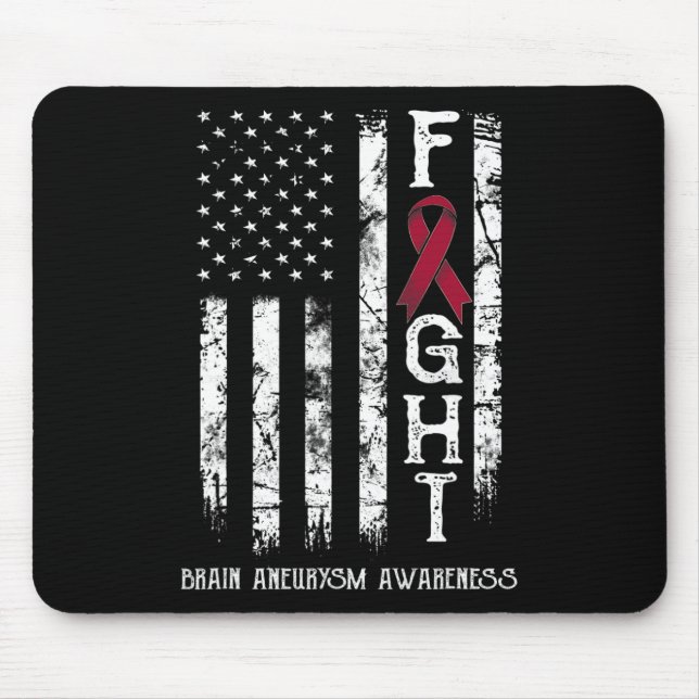 Hirntumor Krieger US-Flagge  Mousepad (Vorne)