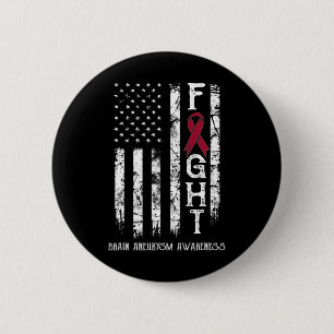 Hirntumor Krieger USA-Flagge Button
