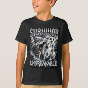 Hirntumor-Überlebender unzerbrechlicher Wolf Bootl T-Shirt