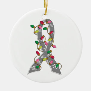 Hirntumor-Weihnachtslicht-Band Keramikornament