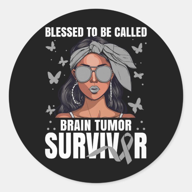 Hirntumorbewusstsein Selig Glioblastoma Survivo Runder Aufkleber (Vorderseite)