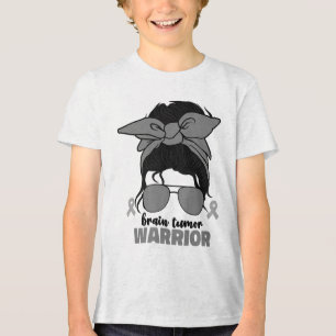 Hirntumorkrieger für Frauen werden graues Gehirn Tri-Blend Shirt