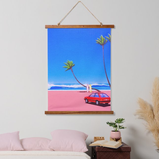 Hiroshi nagai art wandteppich mit holzrahmen (Schlafzimmer)