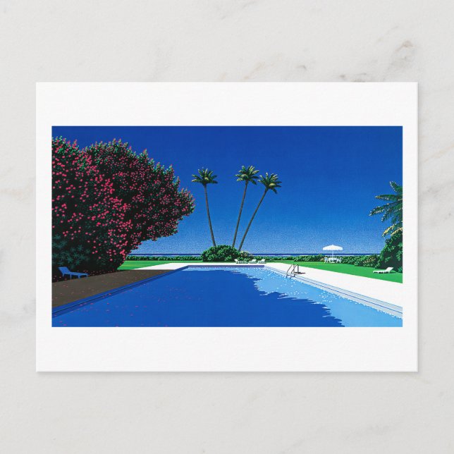 Hiroshi nagai Kunstmalereien Stadt Pop und Flugzeu Postkarte (Vorderseite)