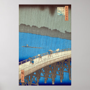 Hiroshige - Ando Wolkenbruch an der Ohashi-Brücke Poster