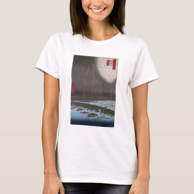 Hiroshige: Edo-Ansicht, 1858 T-Shirt (Vorderseite)