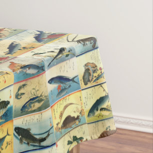 Hiroshige: Ein Schuss japanischer Fischdrucke Tischdecke