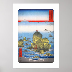 Hiroshige Hochzeitsfelsen Futamigaura in der Provi Poster