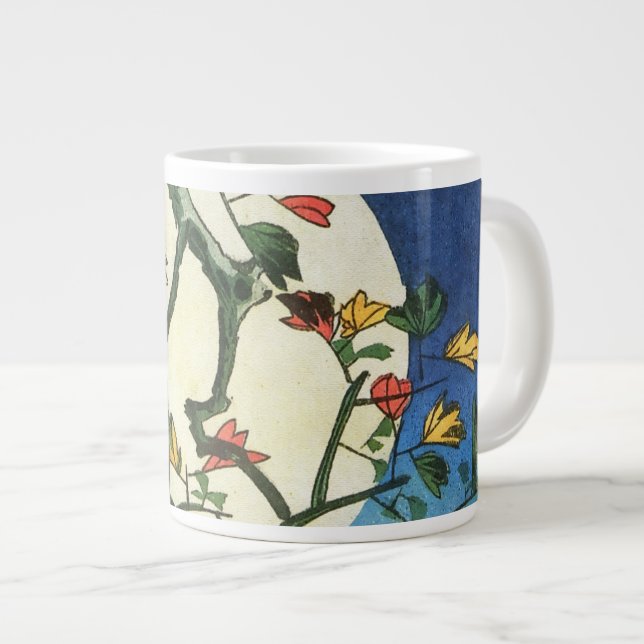 Hiroshige Moon Über dem Wasserfall Japanische Kuns Jumbo-Tasse (Vorderseite Rechts)