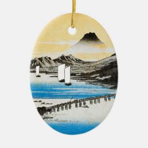 Hiroshige Mt. Fuji Japanische Kunst Weihnachten Keramikornament