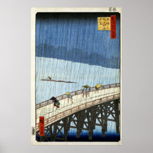 Hiroshige plötzliche Dusche über die Shin-Osashi Poster