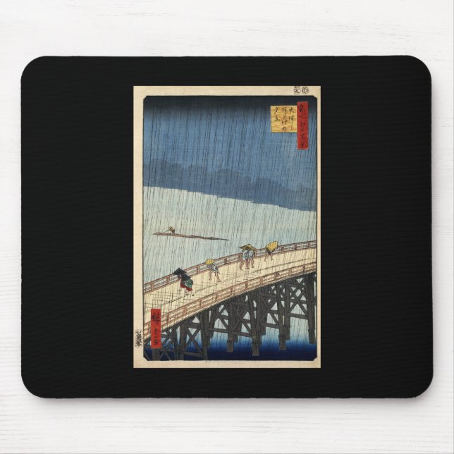Hiroshige plötzliche Dusche über Shin-Ōhashi Mousepad (Vorne)
