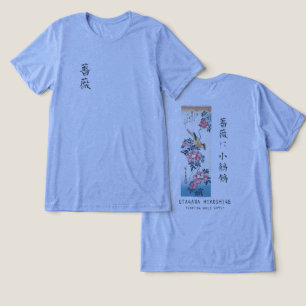 Hiroshige Rose und Bachstelze Japanische Kunst Bla Tri-Blend Shirt