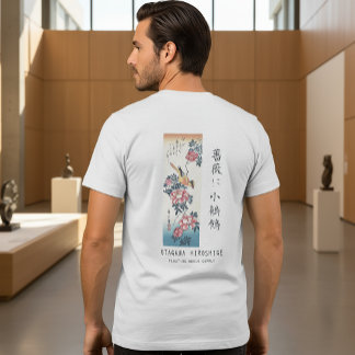 Hiroshige Rose und Bachstelze Japanische Kunst Wei Tri-Blend Shirt