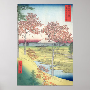 Hiroshige Sunset Hill, Meguro Eastern Hauptstadt Poster