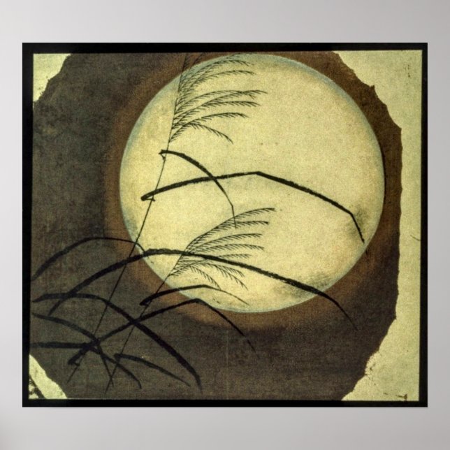 Hiroshige Wind Blown Grass Poster (Vorne)