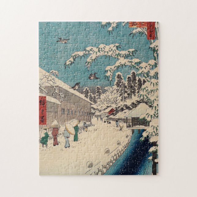 Hiroshige Winterlandschaft Japan Land (Vertikal)