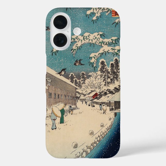 Hiroshige Winterlandschaft Japan Land iPhone 16 Hülle (Rückseite)