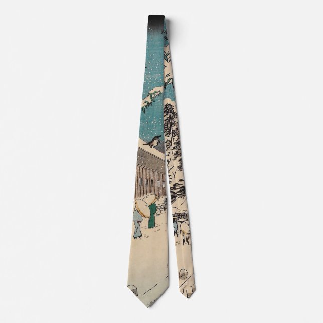 Hiroshige Winterlandschaft Japan Land Krawatte (Vorderseite)