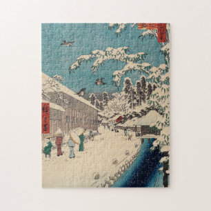 Hiroshige Winterlandschaft Japan Ukiyo-e Antiquitä