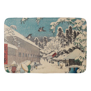 Hiroshige Winterlandschaft Japan Ukiyo-e Antiquitä Badematte