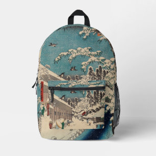 Hiroshige Winterlandschaft Japan Ukiyo-e Antiquitä Bedruckter Rucksack