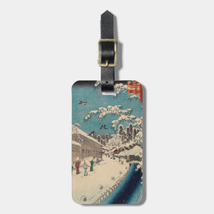 Hiroshige Winterlandschaft Japan Ukiyo-e Antiquitä Gepäckanhänger