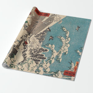 Hiroshige Winterlandschaft Japan Ukiyo-e Antiquitä Geschenkpapier