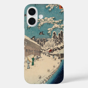 Hiroshige Winterlandschaft Japan Ukiyo-e Antiquitä iPhone 16 Hülle