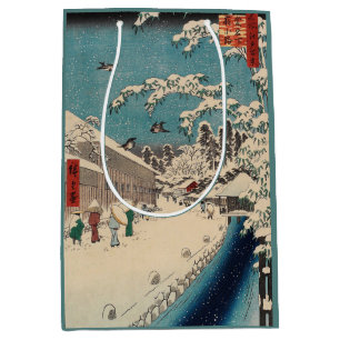 Hiroshige Winterlandschaft Japan Ukiyo-e Antiquitä Mittlere Geschenktüte