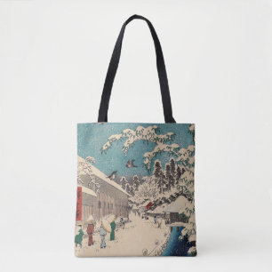 Hiroshige Winterlandschaft Japan Ukiyo-e Antiquitä Tasche