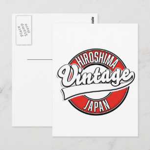 Hiroshima japan Logo im Vintagen Stil Postkarte