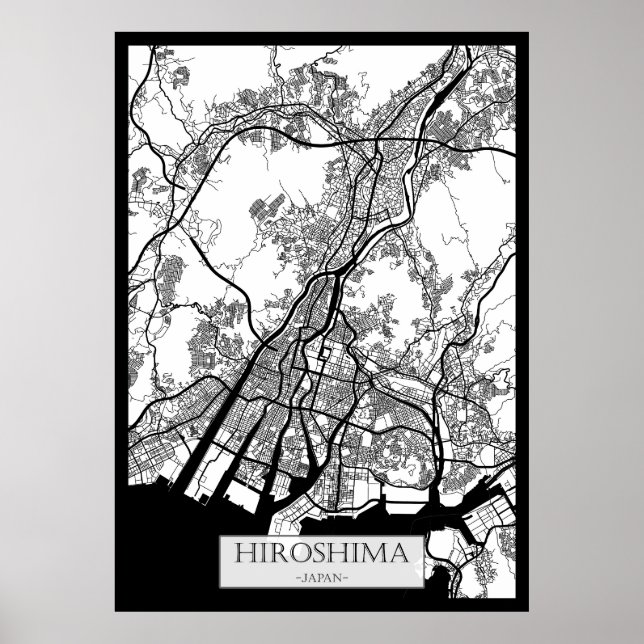 Hiroshima Japan Stadtplan Poster (Vorne)