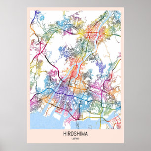 Hiroshima Japan Stadtplan Poster