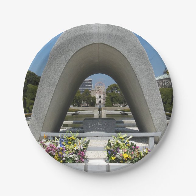 Hiroshima Memorial Cenotaph Pappteller (Vorderseite)