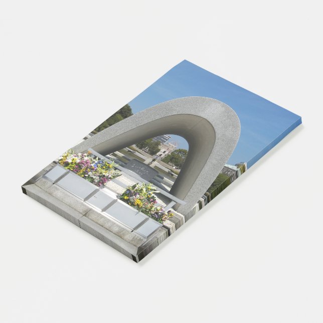 Hiroshima Memorial Cenotaph Post-it Klebezettel (angewinkelt)