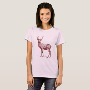 Hirsch 02 - Dunkelrot T-Shirt