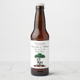 Hirsch am Baum Heraldische Wappen-Emblem Bierflaschenetikett