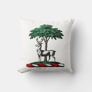 Hirsch am Baum Heraldische Wappen-Emblem Kissen