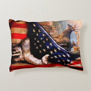 Hirsch-Amerikanische-Flagge-Decke, Dekokissen