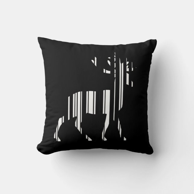 HIRSCH BAR CODE Hirsch Barcode-Musterdesign Kissen (Vorderseite)